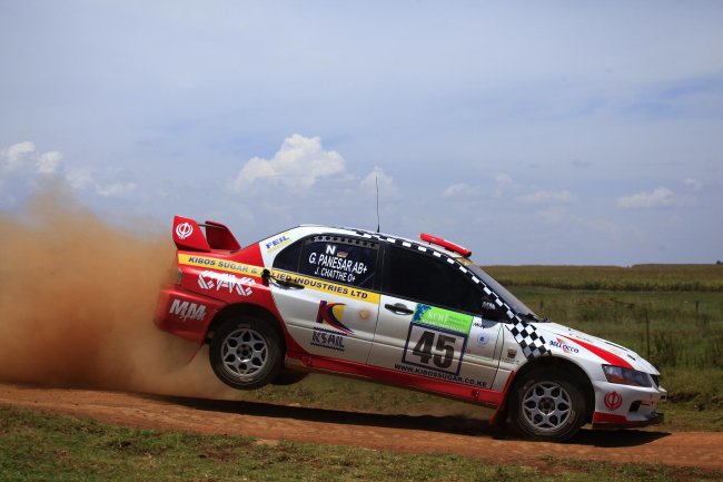 African rally champion Jaspreet Chatthe  in past action. He leads the 2016 KCB Safari rally at the close of day 2.(Photo:File)